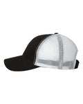 Valucap AH80 Bio-Washed Trucker Cap - Black/ White - side