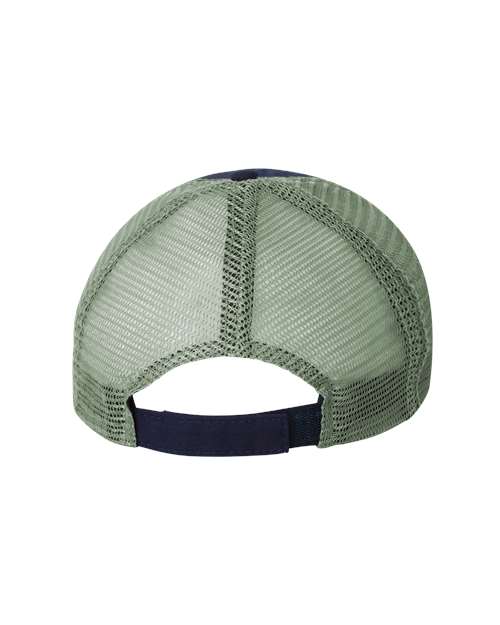 Valucap AH80 Bio-Washed Trucker Cap - Navy/ Grey - back