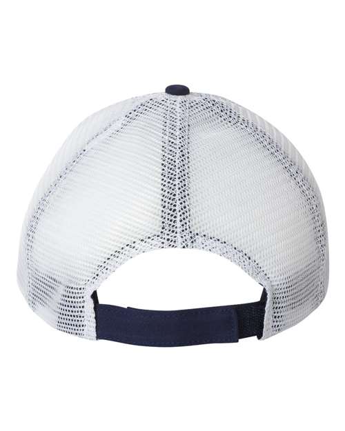 Valucap AH80 Bio-Washed Trucker Cap - Navy/ White - back