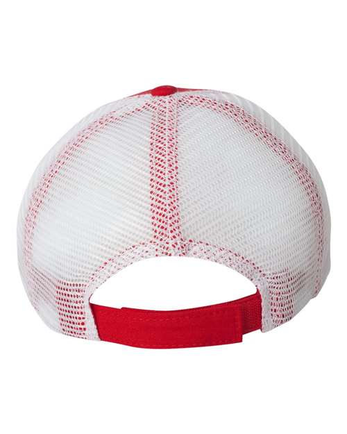 Valucap AH80 Bio-Washed Trucker Cap - Red/ White - back