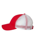 Valucap AH80 Bio-Washed Trucker Cap - Red/ White - side