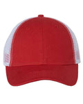 Valucap AH80 Bio-Washed Trucker Cap - Red/ White - front