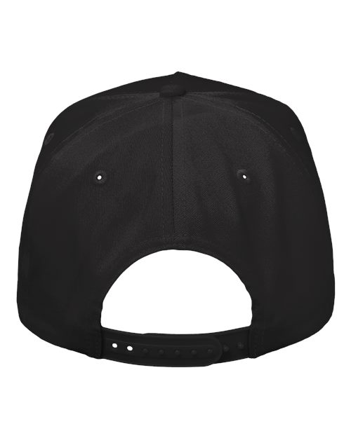 Valucap 8869 Five-Panel Twill Cap - Black - back