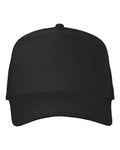 Valucap 8869 Five-Panel Twill Cap - Black - front