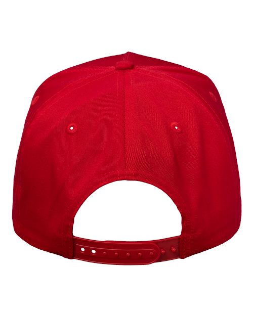 Valucap 8869 Five-Panel Twill Cap - Red - back