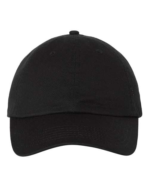 Valucap VC300A Bio-Washed Classic Dad Hat - Black - front