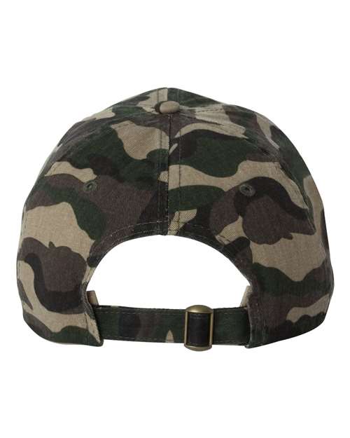 Valucap VC300A Bio-Washed Classic Dad Hat - Green Camo - back