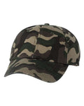 Valucap VC300A Bio-Washed Classic Dad Hat - Green Camo - front