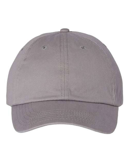 Valucap VC300A Bio-Washed Classic Dad Hat - Grey - front