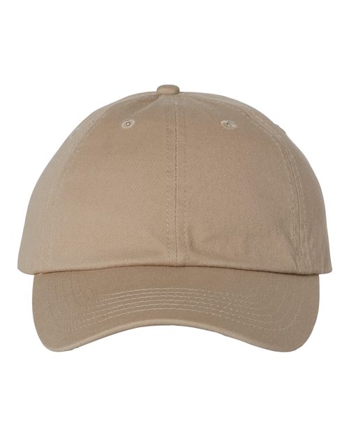 Valucap VC300A Bio-Washed Classic Dad Hat - Khaki - front