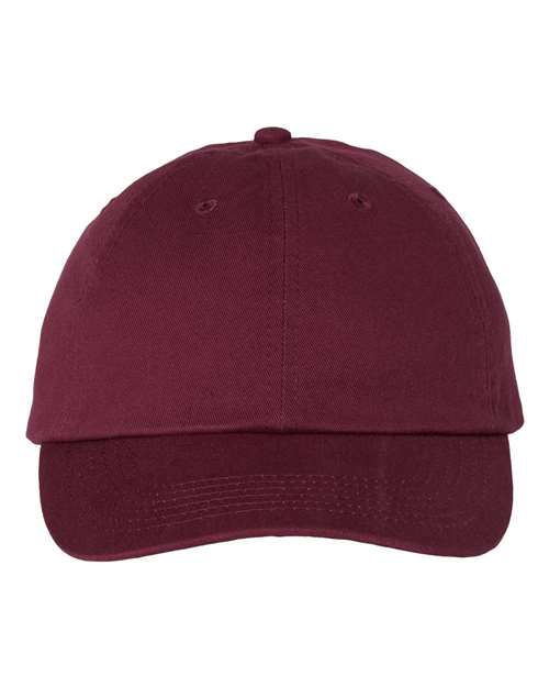 Valucap VC300A Bio-Washed Classic Dad Hat - Maroon - front