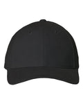 Valucap 9910 Heavy Brushed Twill Structured Cap - Black - front