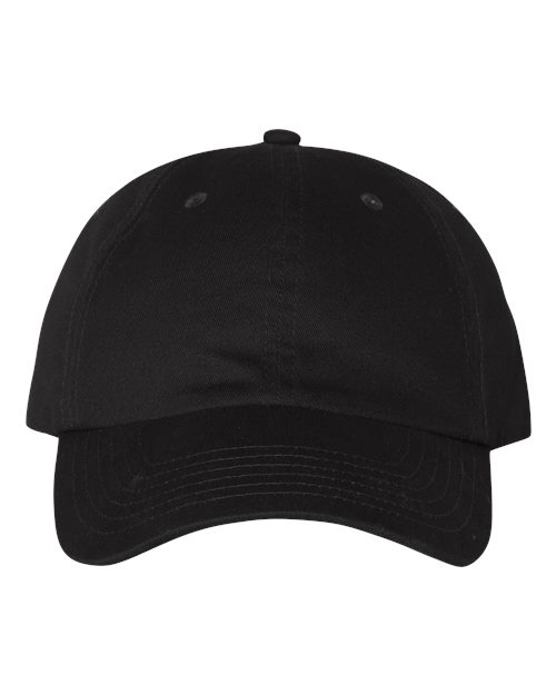 Valucap VC200 Brushed Twill Cap - Black - front