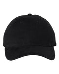 Valucap 9610 Heavy Brushed Twill Unstructured Cap - Black - front