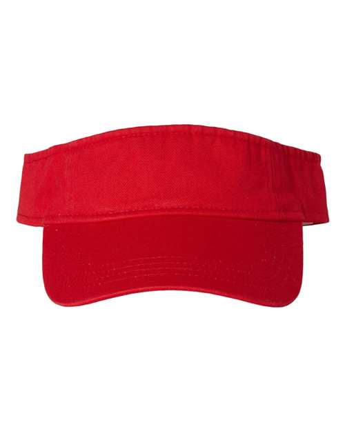 Valucap VC500 Bio-Washed Visor - Red - front
