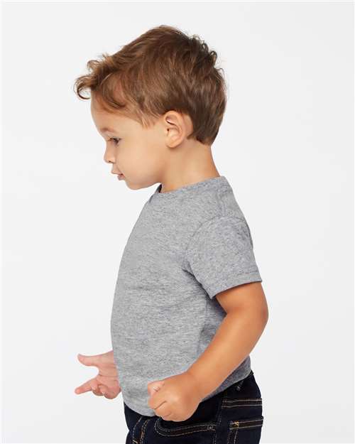 Rabbit Skins 3401 Infant Cotton Jersey Tee - Heather - model side