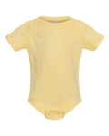 Rabbit Skins 4400 Infant Baby Rib Bodysuit - Banana - front