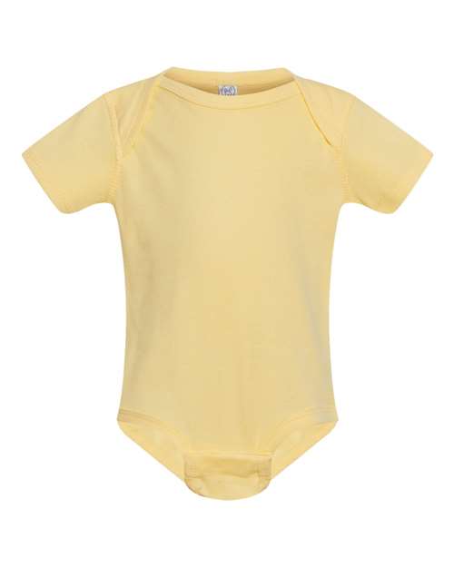 Rabbit Skins 4400 Infant Baby Rib Bodysuit - Banana - front