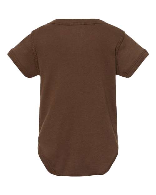Rabbit Skins 4400 Infant Baby Rib Bodysuit - Brown - back