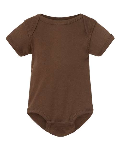 Rabbit Skins 4400 Infant Baby Rib Bodysuit - Brown - front