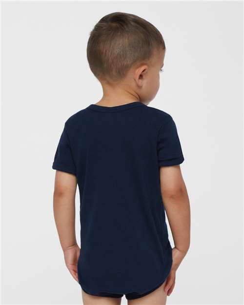 Rabbit Skins 4400 Infant Baby Rib Bodysuit - Navy - model back
