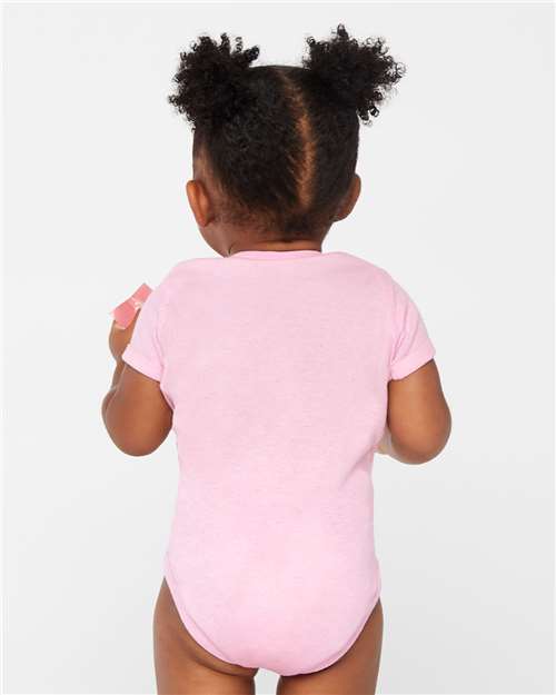 Rabbit Skins 4400 Infant Baby Rib Bodysuit - Pink - model back