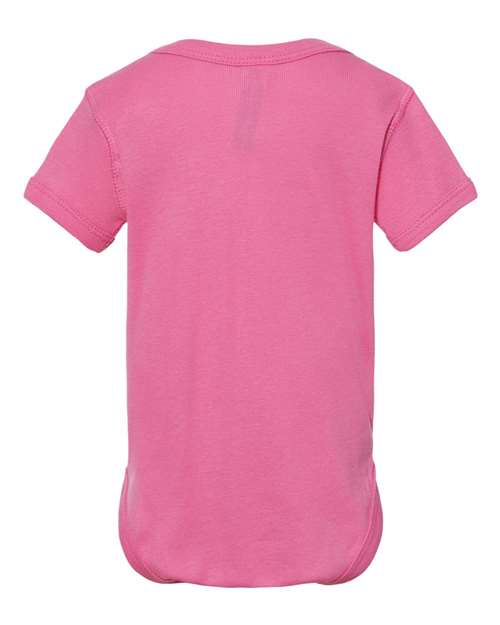 Rabbit Skins 4400 Infant Baby Rib Bodysuit - Raspberry - back