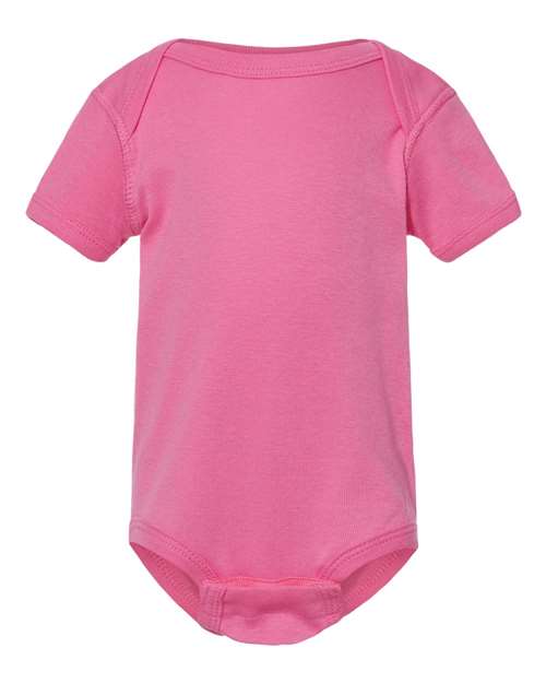 Rabbit Skins 4400 Infant Baby Rib Bodysuit - Raspberry - front