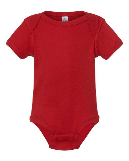 Rabbit Skins 4400 Infant Baby Rib Bodysuit - Red - front