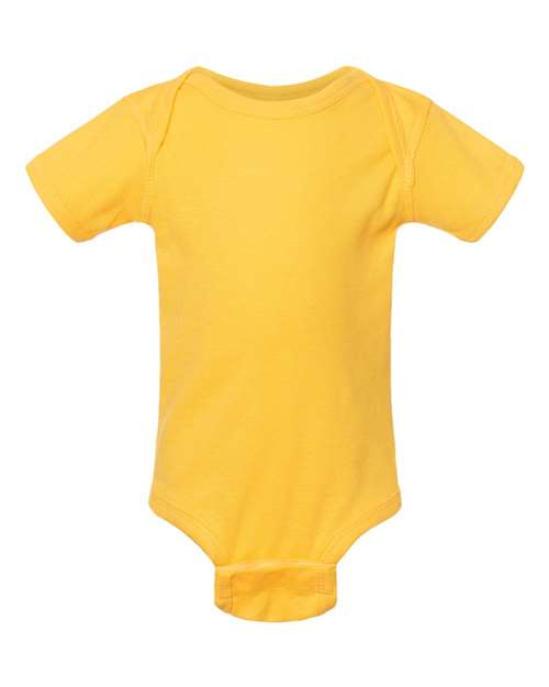 Rabbit Skins 4400 Infant Baby Rib Bodysuit - Yellow - front