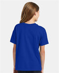 Hanes 5370 Youth EcoSmart T-Shirt - Deep Royal - model back