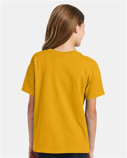 Hanes 5370 Youth EcoSmart T-Shirt - Gold - model back