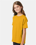 Hanes 5370 Youth EcoSmart T-Shirt - Gold - model side