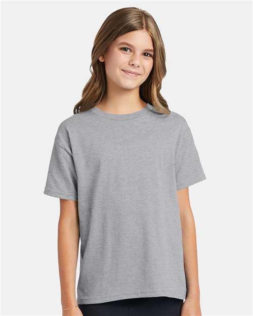 Hanes 5370 Youth EcoSmart T-Shirt - Light Steel - model front