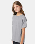 Hanes 5370 Youth EcoSmart T-Shirt - Light Steel - model side