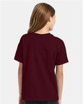 Hanes 5370 Youth EcoSmart T-Shirt - Maroon - model back