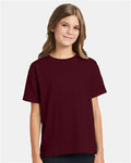 Hanes 5370 Youth EcoSmart T-Shirt - Maroon - model front