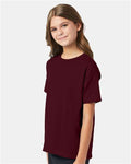 Hanes 5370 Youth EcoSmart T-Shirt - Maroon - model side