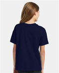 Hanes 5370 Youth EcoSmart T-Shirt - Navy - model back