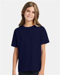 Hanes 5370 Youth EcoSmart T-Shirt - Navy - model front