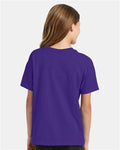 Hanes 5370 Youth EcoSmart T-Shirt - Purple - model back