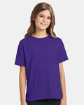 Hanes 5370 Youth EcoSmart T-Shirt - Purple - model front