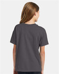 Hanes 5370 Youth EcoSmart T-Shirt - Smoke Grey - model back
