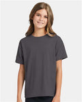 Hanes 5370 Youth EcoSmart T-Shirt - Smoke Grey - model front