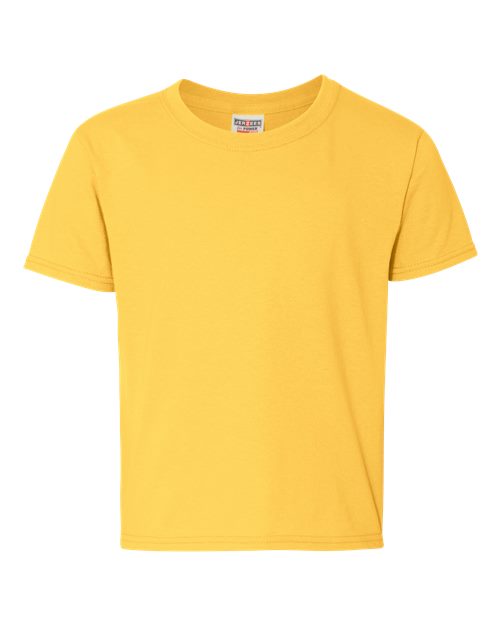 Jerzees 29BR Youth Dri-Power 50/50 T-Shirt - Island Yellow - front