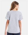 Hanes 5480 Youth Essential-T T-Shirt - Light Steel - model back