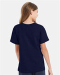 Hanes 5480 Youth Essential-T T-Shirt - Navy - model back