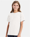 Hanes 5480 Youth Essential-T T-Shirt - White - model front