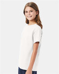 Hanes 5480 Youth Essential-T T-Shirt - White - model side