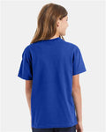 Hanes 5450 Youth Authentic T-Shirt - Deep Royal - model back